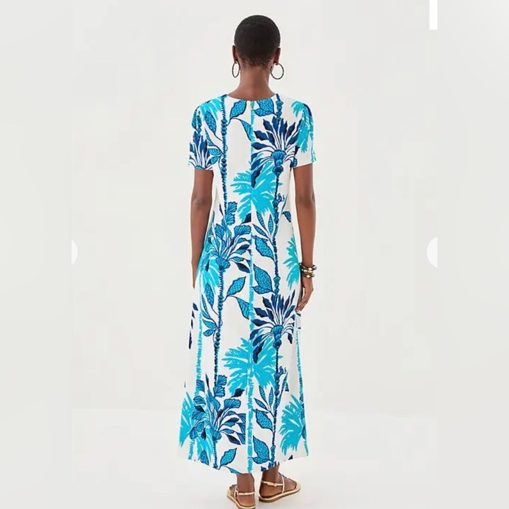 NWT Lilly Pulitzer Charlee Maxi Dress Coconut Swayin in the Breeze Size 12 - Picture 3 of 8